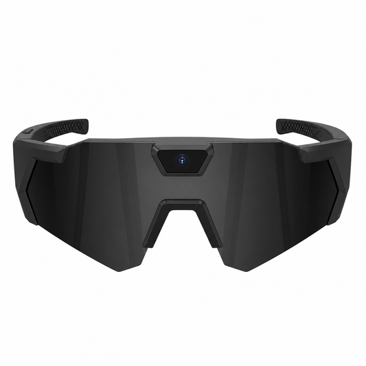 FishOn Vision PRO camera glasses with polarized lenses on white background